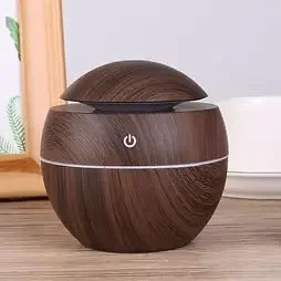 Steam Diffuser Cool Mist Humidifier – USB Rechargeable(Wood Grain, Round Ball) - main view
