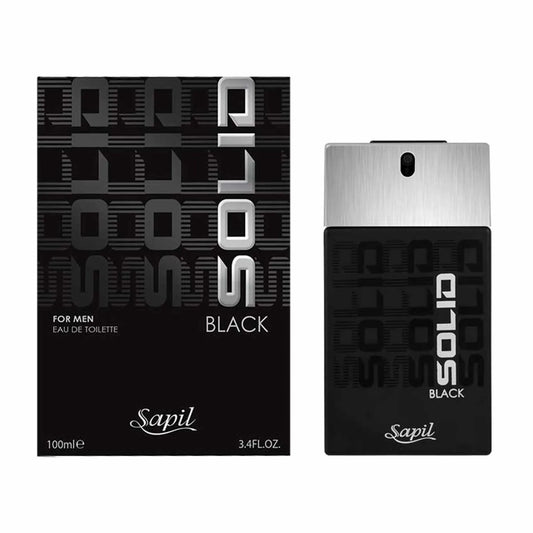 Sapil Solid Black Eau De Toilette for Men (100 ml) - main view