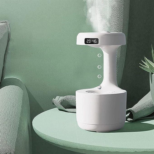 Anti-Gravity Air Humidifier with Clock – Levitating Water Drop Cool Mist Maker - main view