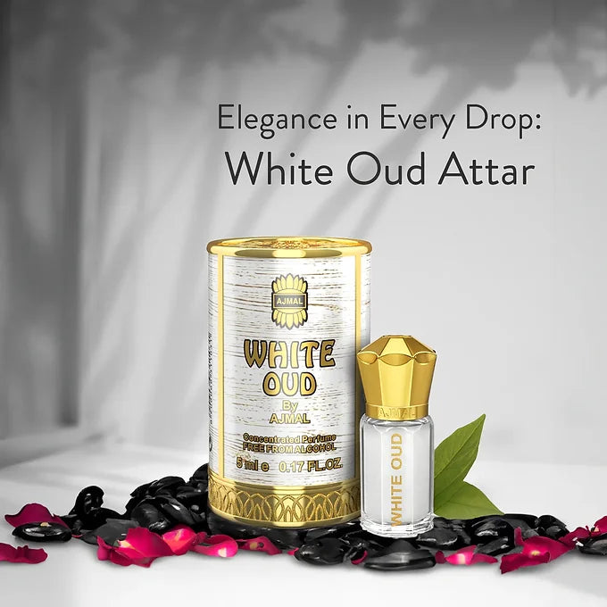 AJMAL WHITE OUD Non-Alcoholic Concentrated Long Lasting Attar for Unisex- 5 ML