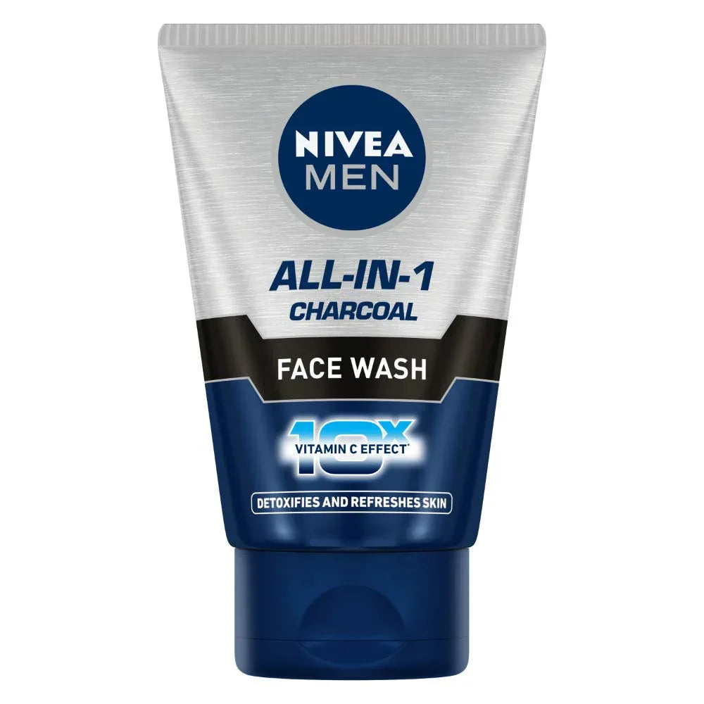 Nivea Men All-In-1 10X Vitamin C Charcoal Effect Face Wash 100 g - main view