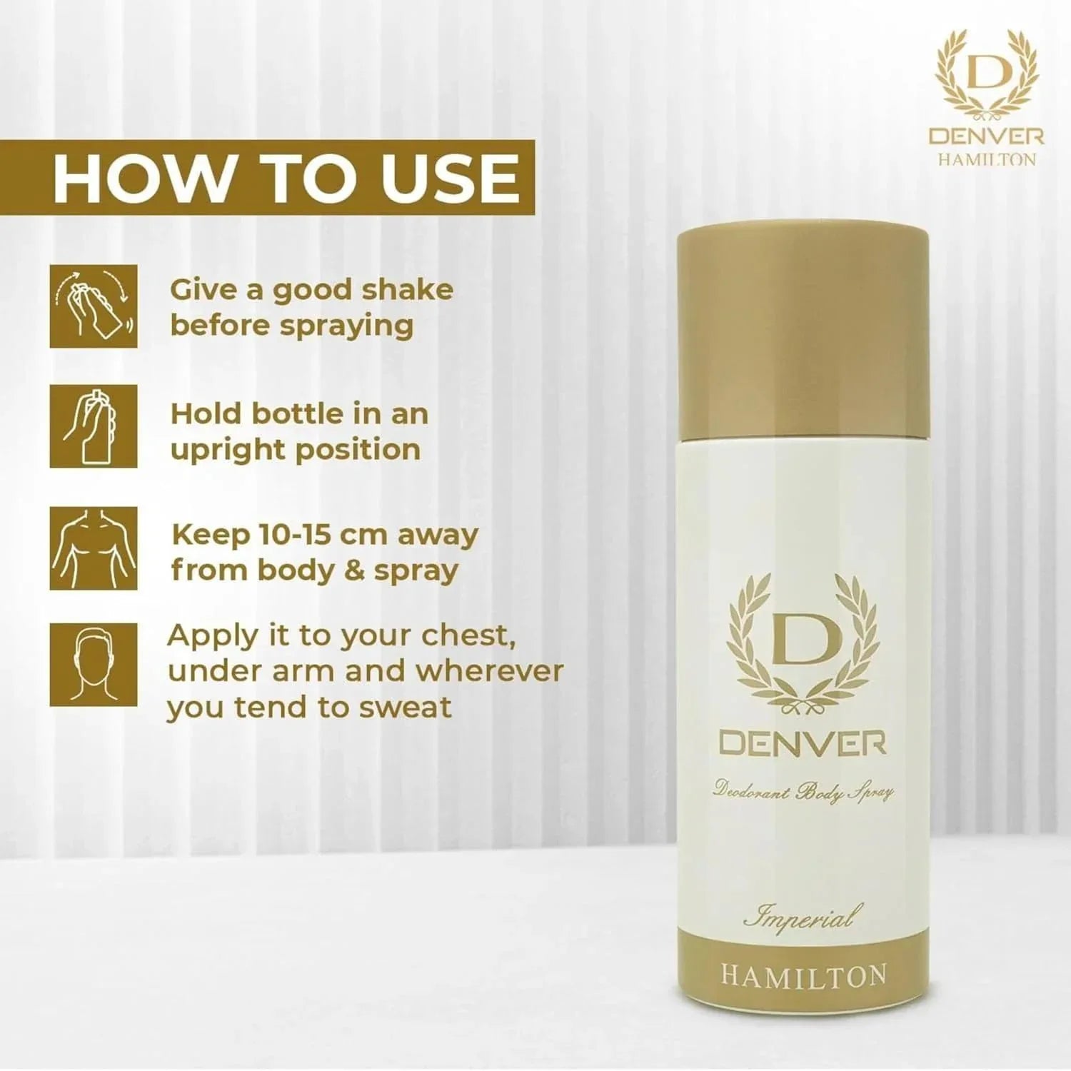 Denver Hamilton Deodorant Body Spray, Imperial For Men, 200Ml - view 4