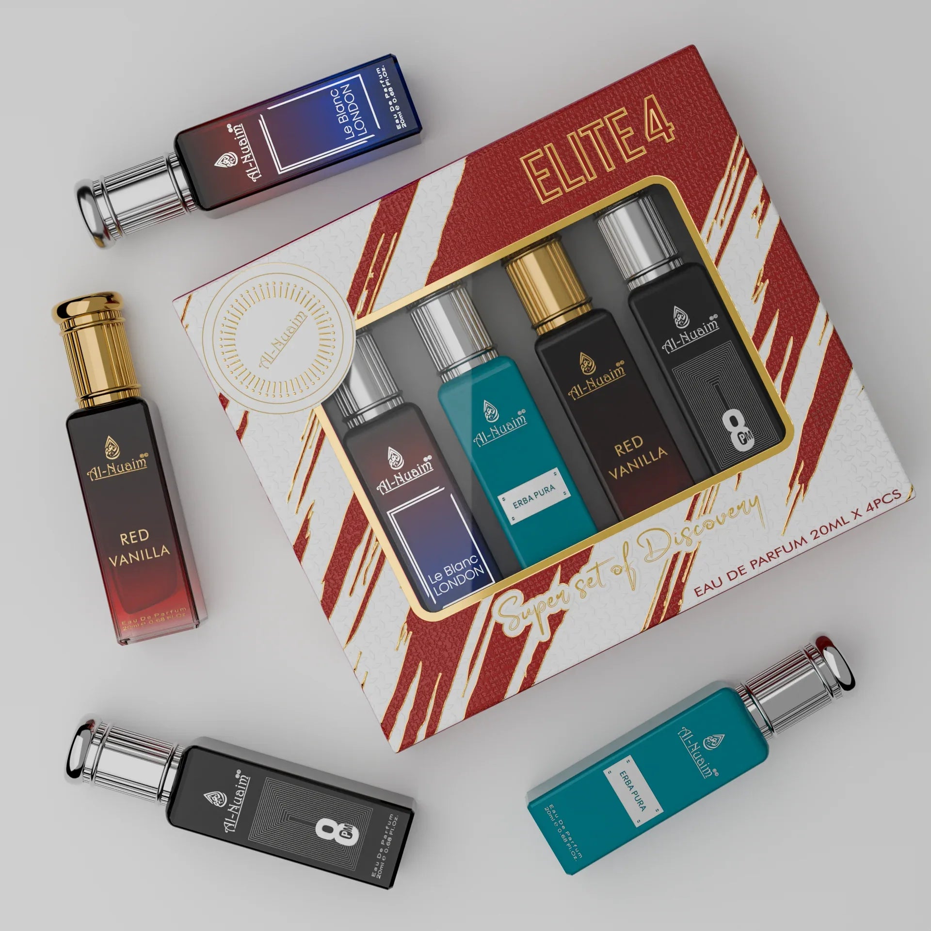 Al Nuaim Elite 4 EDP Gift Set of 4 For Men & Women (4 X 20ml) - view 3