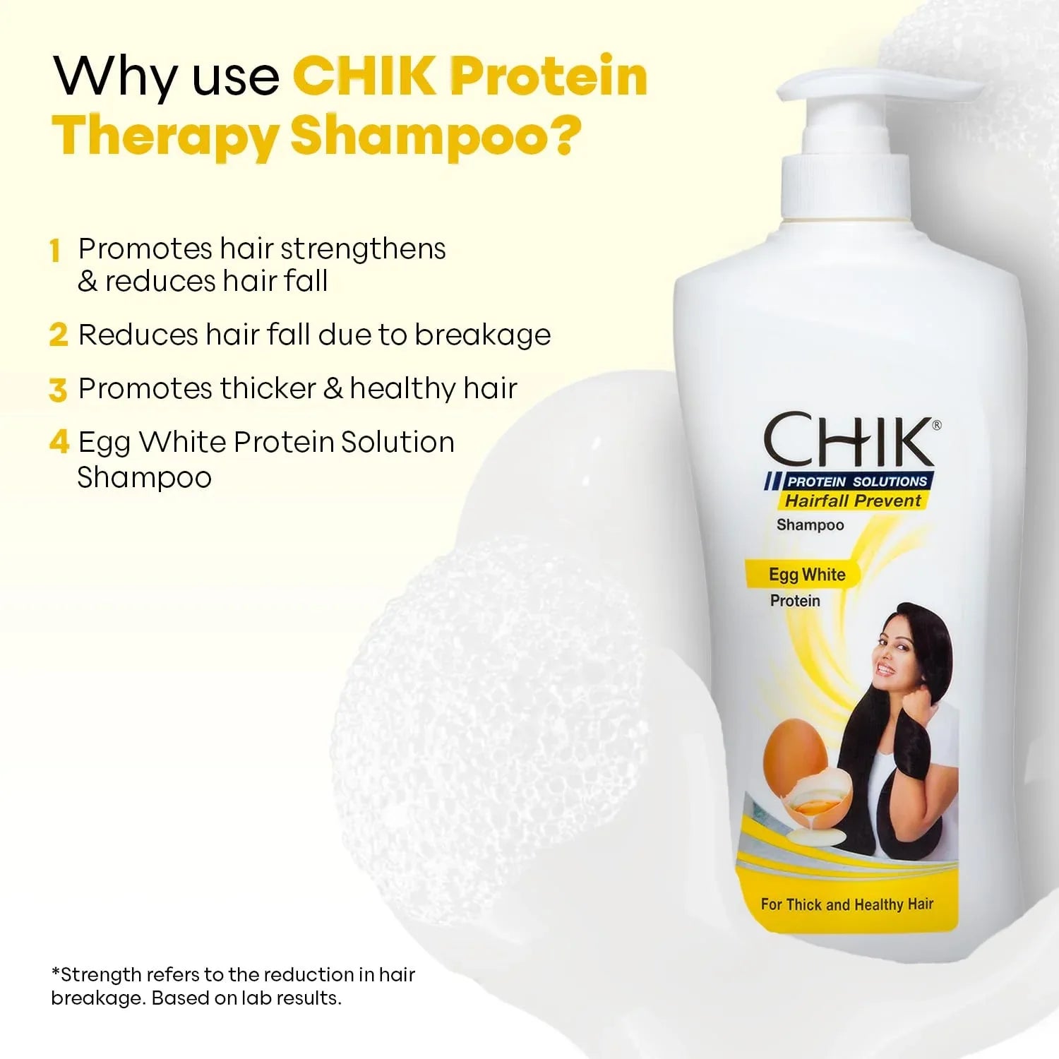 Chik Protein Solution Hairfall Prevent Shampoo, With Goodness Of Egg White 340ML - view 2