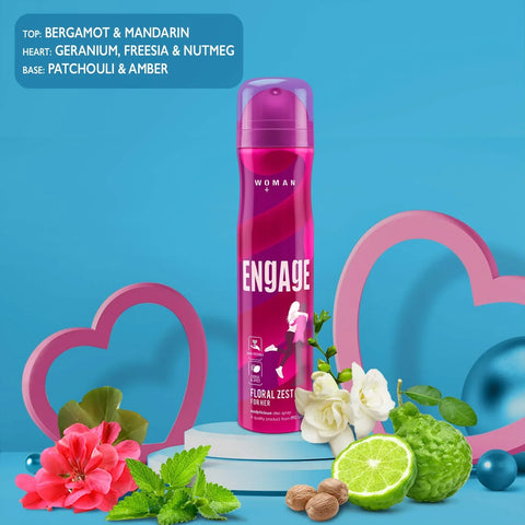 Engage Floral Zest Deodorant Body Spray for Women 150ml - view 2