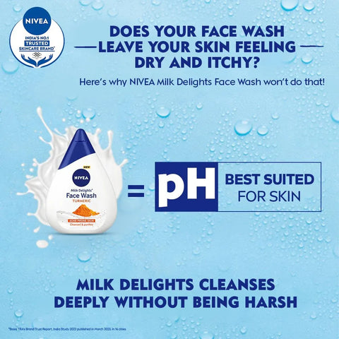NIVEA Milk Delights Turmeric Face Wash 100ml - view 3