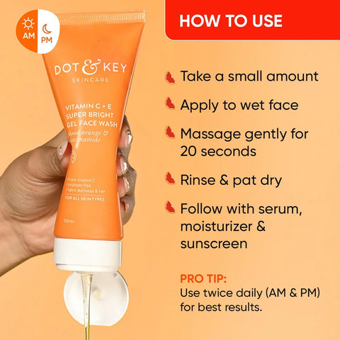 DOT & KEY Vitamin C + E Super Bright Gel Face Wash 100ml - view 5