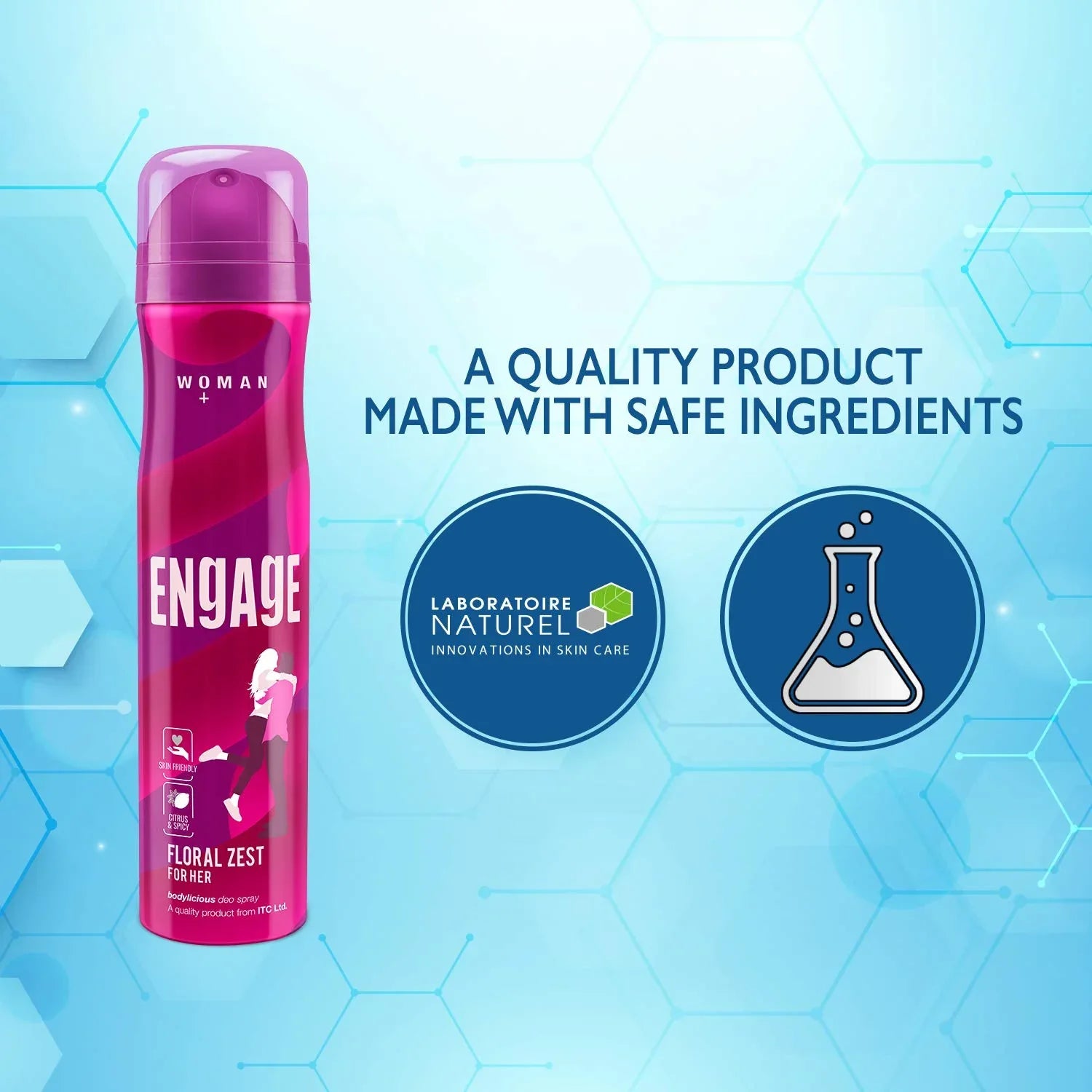 Engage Floral Zest Deodorant Body Spray for Women 150ml - view 3