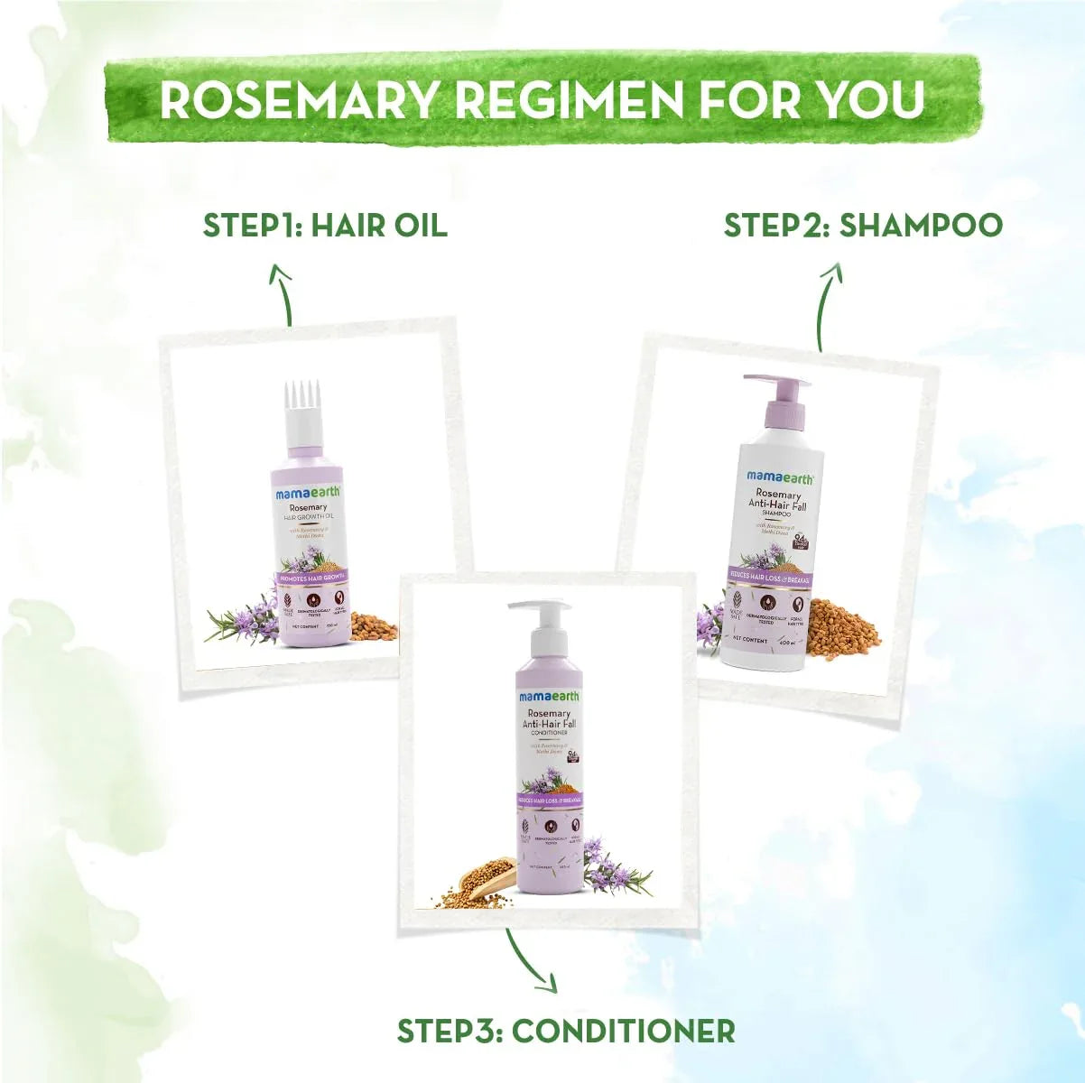 Mamaearth Rosemary Anti-Hair Fall Shampoo With Rosemary & Methi Dana 400Ml - view 6