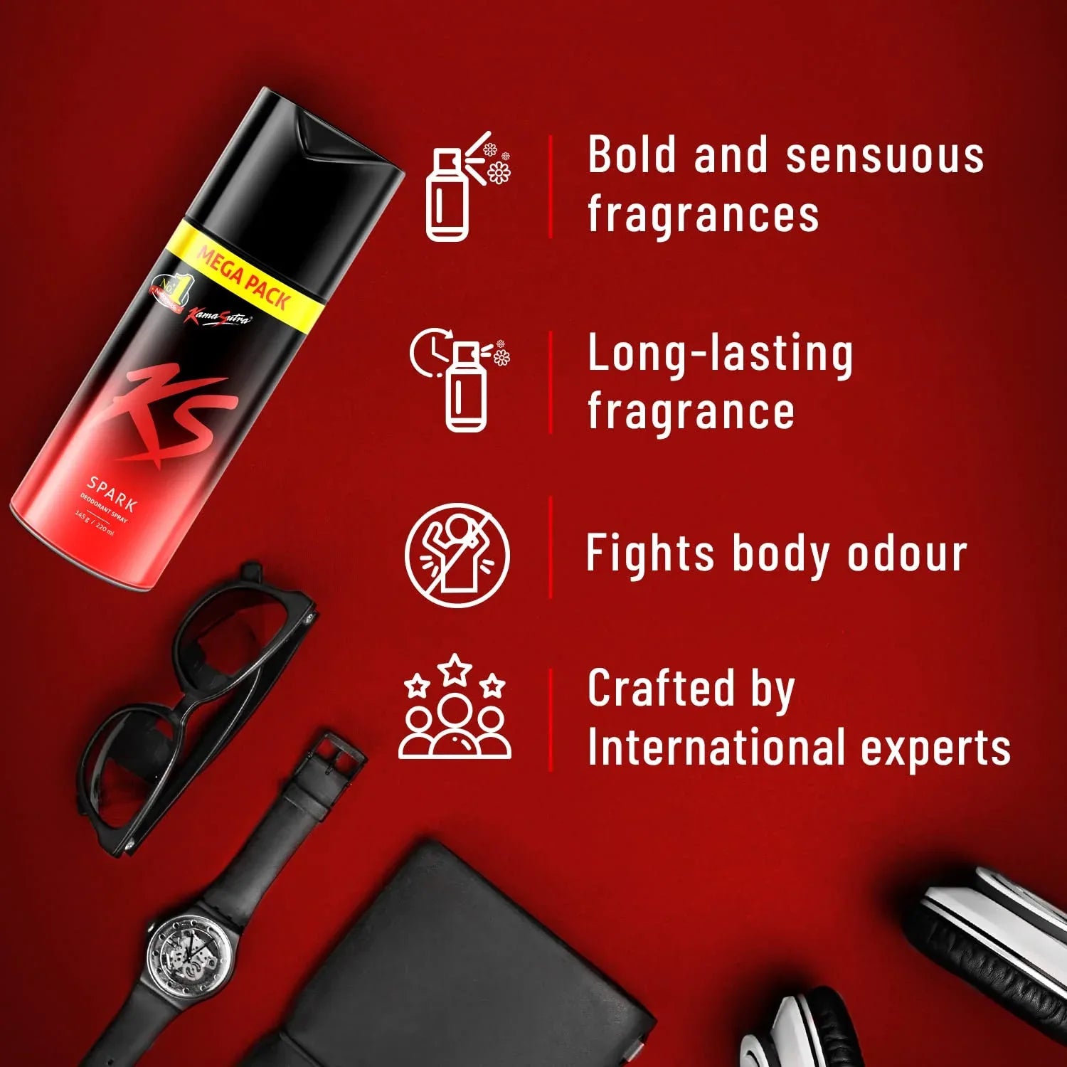 KamaSutra Spark Deodorant Spray for Men 220ml - view 3