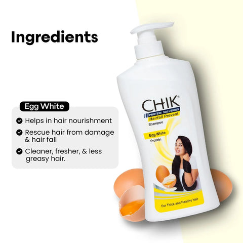 Chik Protein Solution Hairfall Prevent Shampoo, With Goodness Of Egg White 340ML - view 3