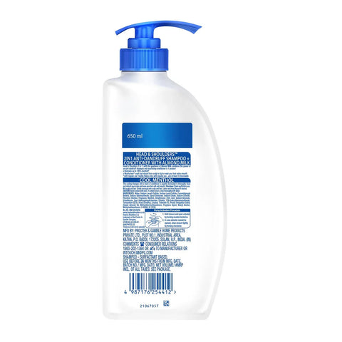 Head & Shoulders 2-in-1 Cool Menthol Anti Dandruff Shampoo + Conditioner, 650ml - view 10
