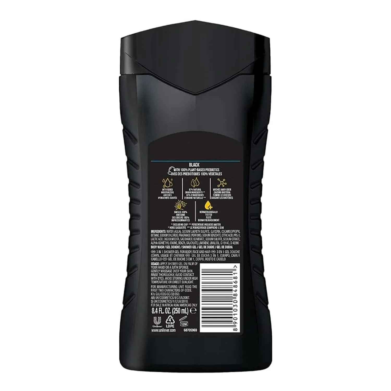 Axe Black 3 In 1 Body, Face & Hair Wash For Men 250Ml - view 3
