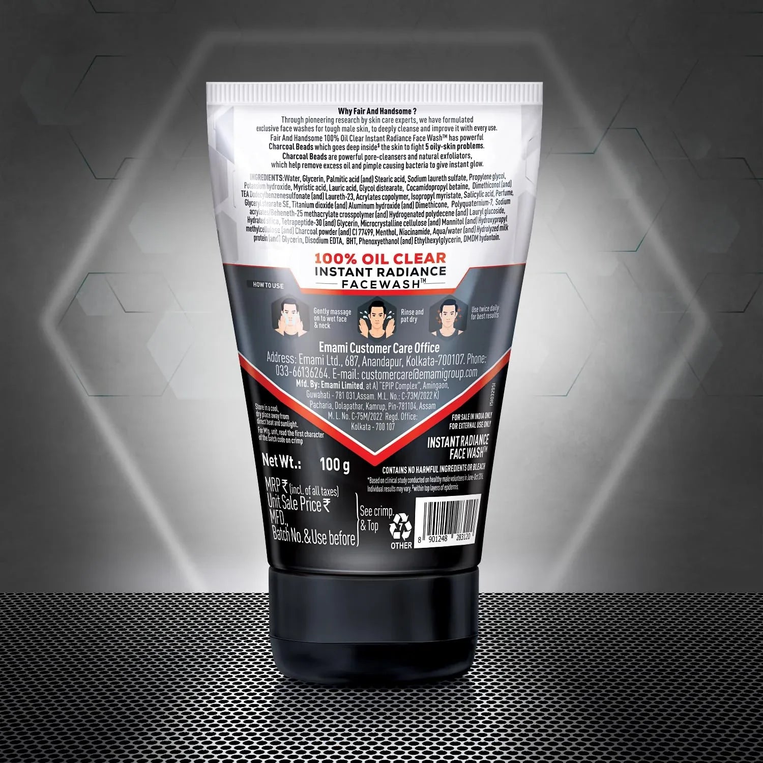 Fair And Handsome 100% Oil Clear Instant Radiance Face Wash 100g - view 5