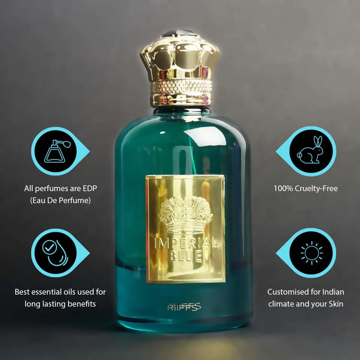RiiFFS Imperial Blue Imported Long Lasting 100ml Men Perfume - view 6
