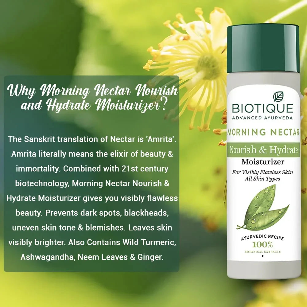 Biotique MORNING NECTAR Nourish & Hydrate Moisturizer 190ml - view 5
