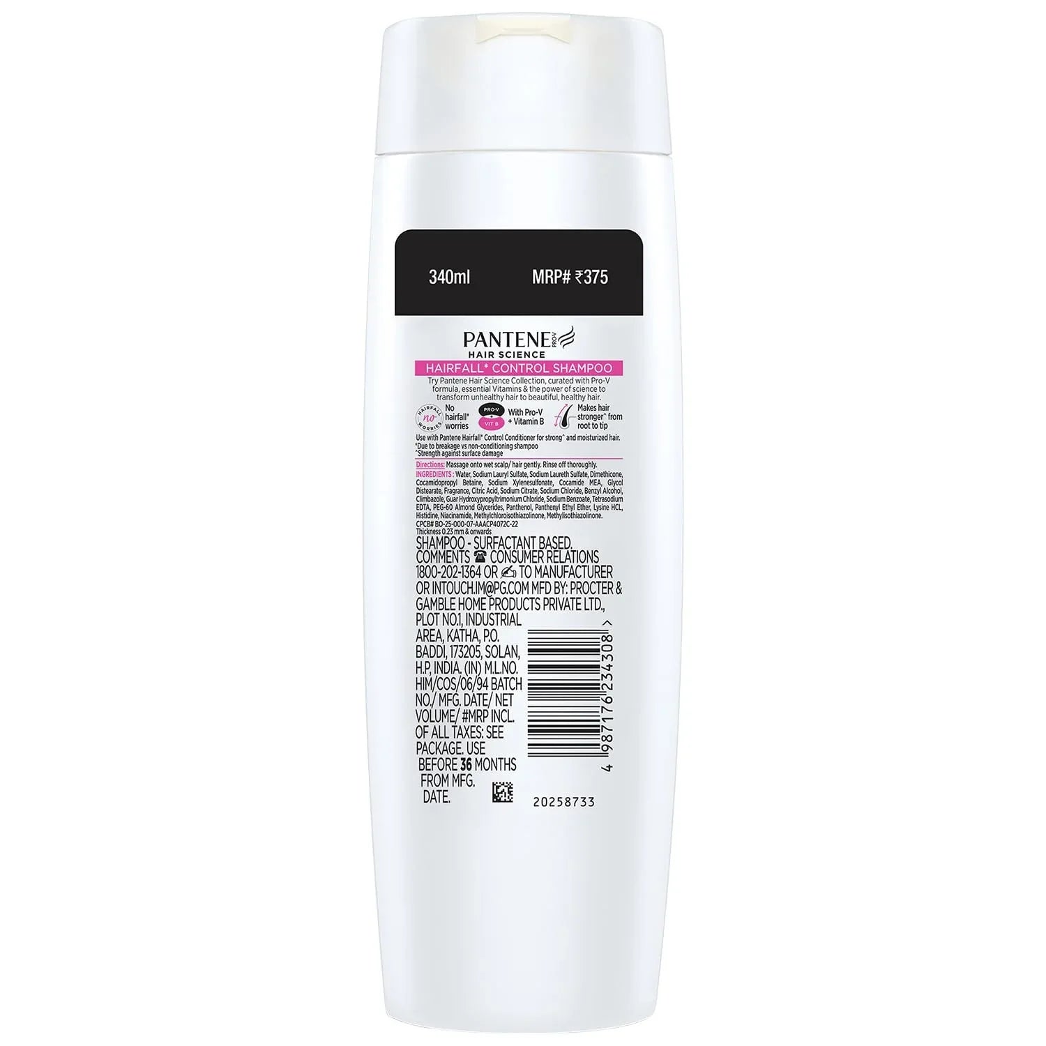 Pantene Advanced Hairfall Solution, Hairfall Control Shampoo 340ML - view 8