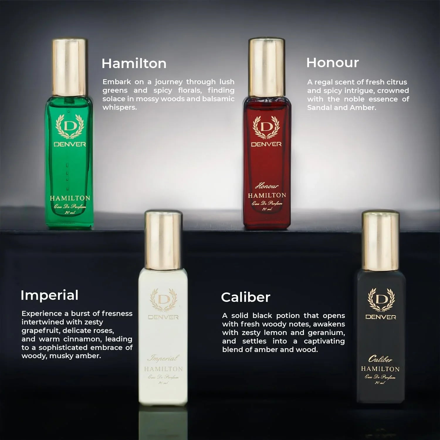 DENVER Hamilton Gift Set for Men - Hamilton, Imperial, Honour, Caliber - 20ML - view 4