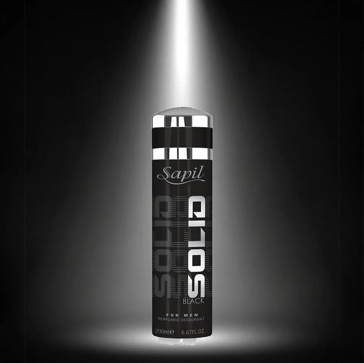 Sapil Solid Black Deodorant for Men 200ml - main view