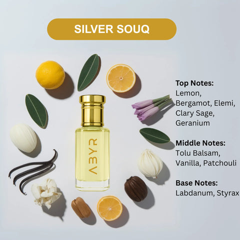 ABYR Silver Souq Attar – Alcohol-Free, Long-Lasting Unisex Fragrance with Fresh - 12ml view
