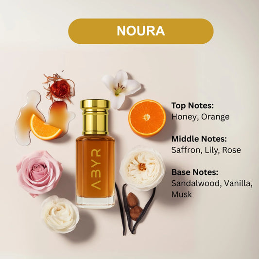 ABYR Noura Attar – Alcohol-Free, Long-Lasting Floral & Woody Fragrance - 3ml view