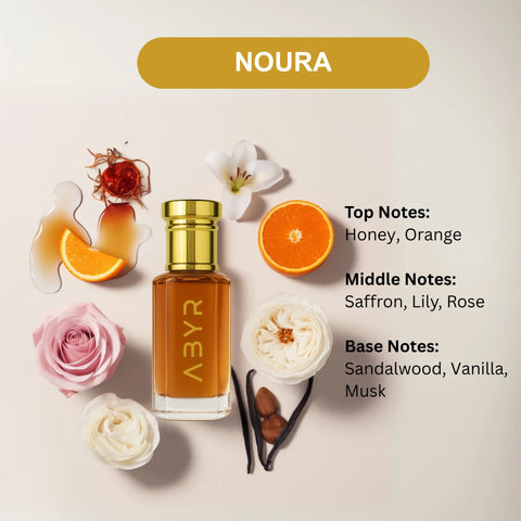 ABYR Noura Attar – Alcohol-Free, Long-Lasting Floral & Woody Fragrance - 3ml view