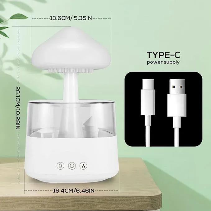 Rain Cloud Humidifier & Essential Oil Diffuser (450ml, White) - view 6