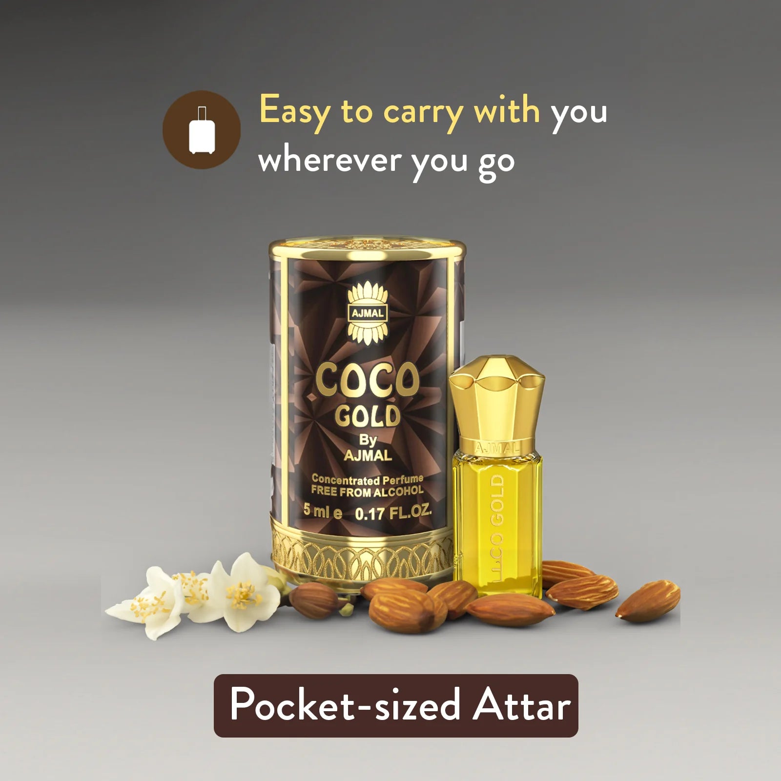 AJMAL COCO GOLD Non-Alcoholic Concentrated Long Lasting Attar For Women - 5 ML - main view