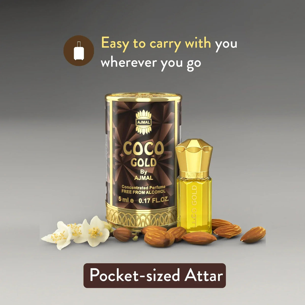 AJMAL COCO GOLD Non-Alcoholic Concentrated Long Lasting Attar For Women - 5 ML - main view
