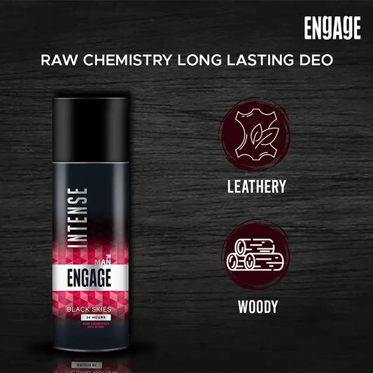 Engage Intense Black Skies Deo Spray For Men, 150ml – Unleash Your Boldness - view 2