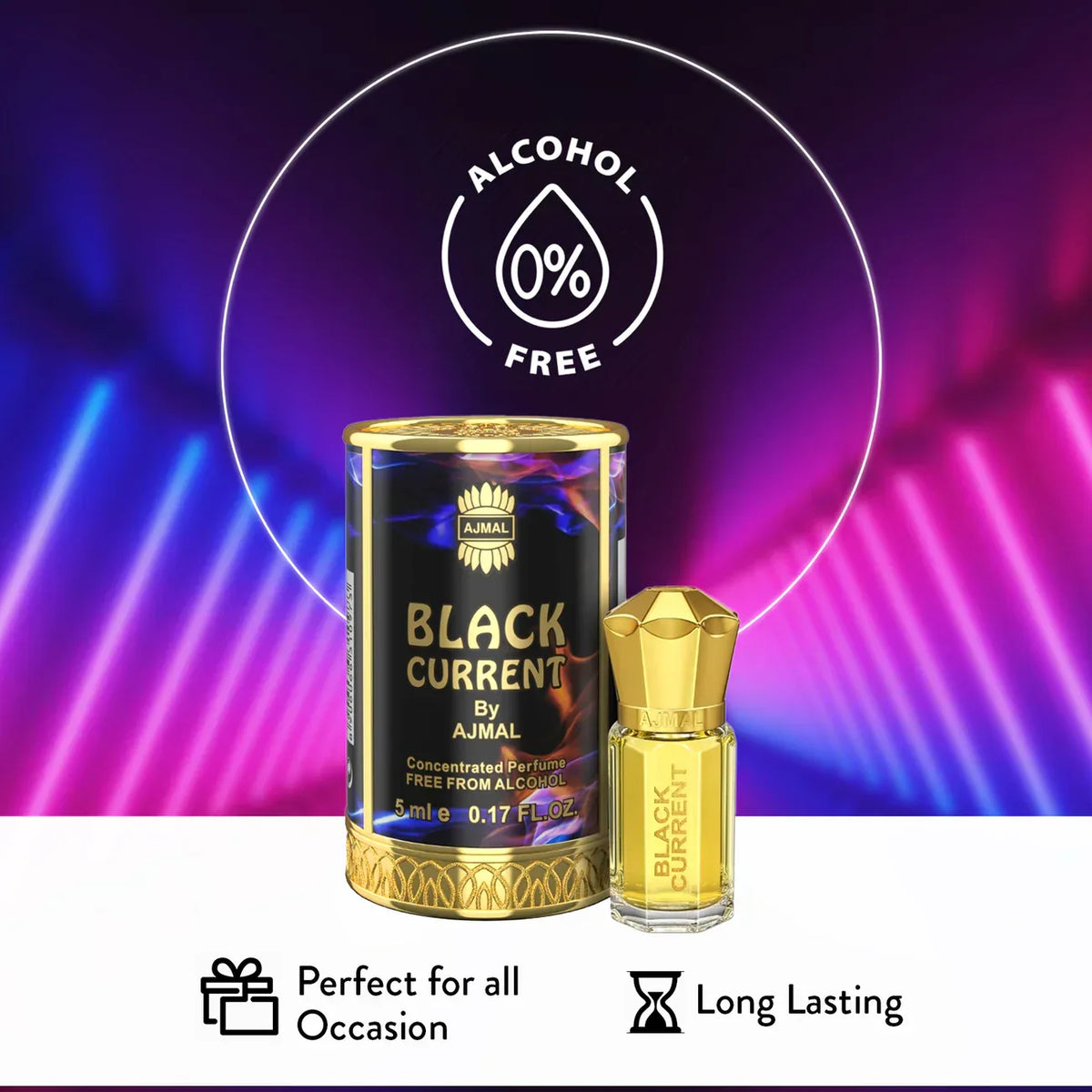 AJMAL BLACK CURRENT Non-Alcoholic Concentrated Long Lasting Attar Unisex - 5 ML - main view