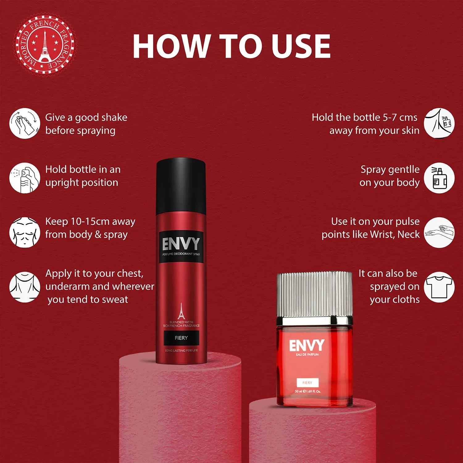 ENVY FIERY Gift Pack - Deodorant 120ML + Perfume 50ML Long Lasting Fragrance - view 3