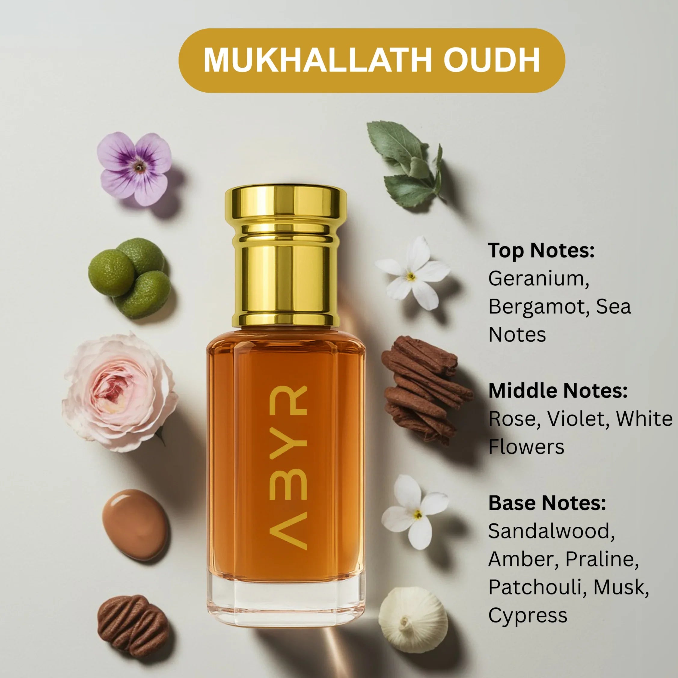 ABYR Mukhallath Oud Attar – Alcohol-Free, Long-Lasting Blend - 3ml view