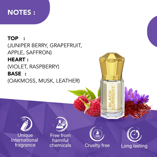 AJMAL BLACK CURRENT Non-Alcoholic Concentrated Long Lasting Attar Unisex - 5 ML - view 2