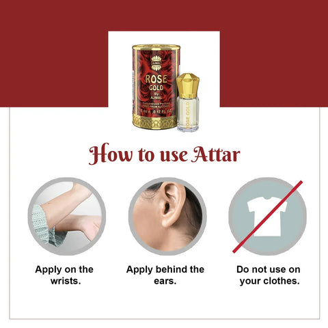 AJMAL ROSE GOLD Attar Non-Alcoholic Concentrated Long Lasting Attar for Unisex - view 3