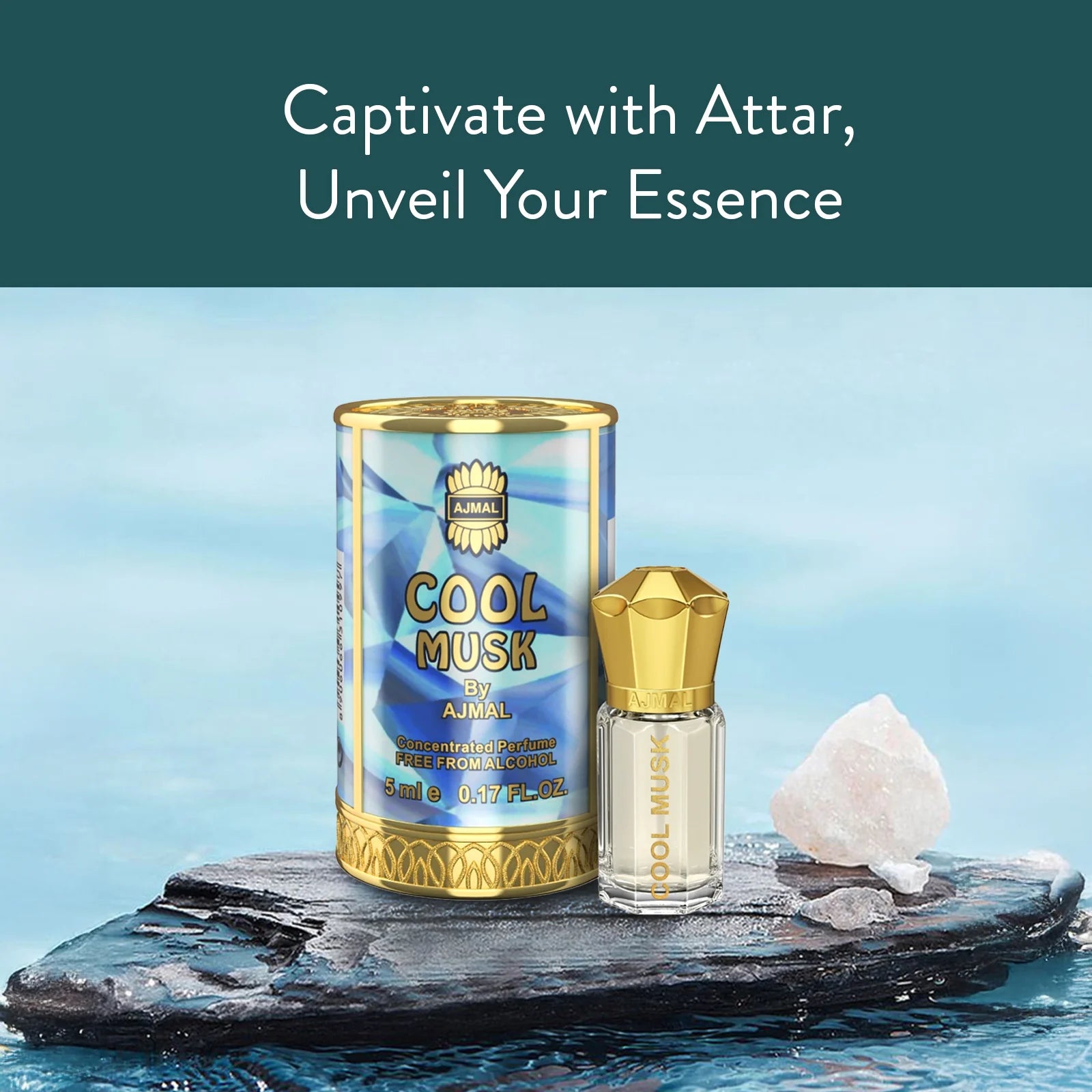 AJMAL COOL MUSK Non-Alcoholic Concentrated Long Lasting Attar for Unisex- 5 ML - main view