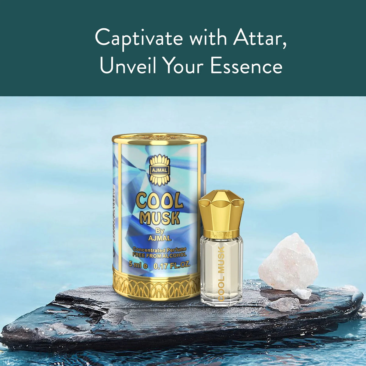 AJMAL COOL MUSK Non-Alcoholic Concentrated Long Lasting Attar for Unisex- 5 ML - main view