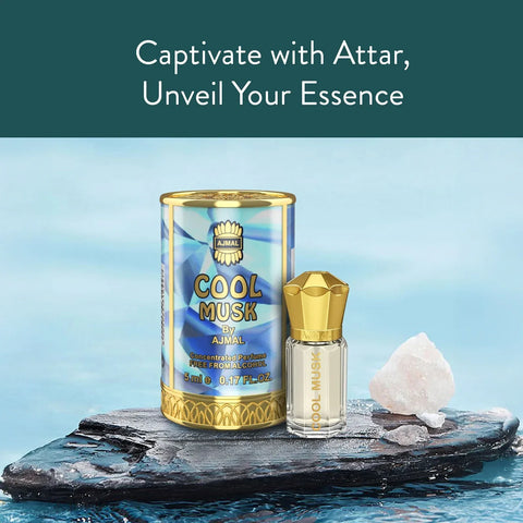 AJMAL COOL MUSK Non-Alcoholic Concentrated Long Lasting Attar for Unisex- 5 ML - main view