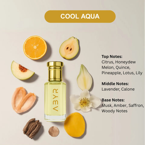 ABYR Cool Aqua Attar – Alcohol-Free, Long-Lasting Fresh Aquatic Fragrance - 3ml view