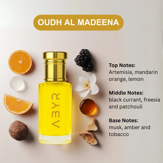 ABYR Oudh Al Madeena Attar – Alcohol-Free, Long-Lasting Pure Oudh Fragrance - 3ml view