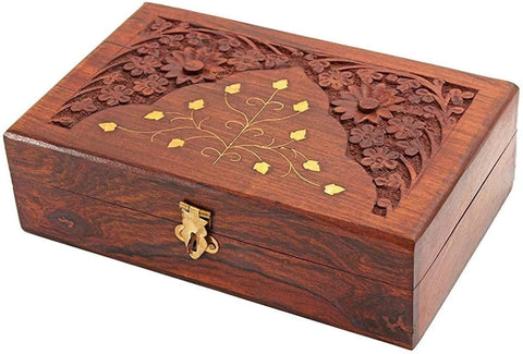 Happie Shopping Wooden Antique Multipurpose Storage Box (8x5 Inch) - main view