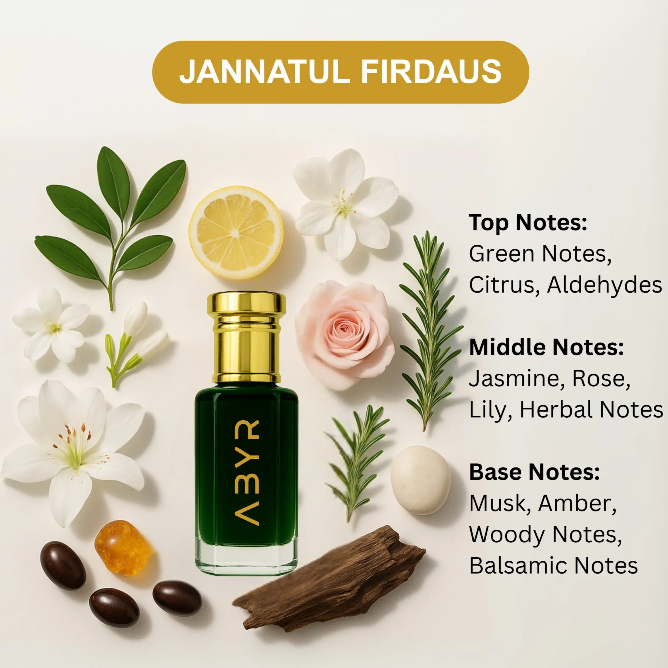 ABYR Jannatul Firdaus Attar – Alcohol-Free, Long-Lasting Fragrance - 3ml view