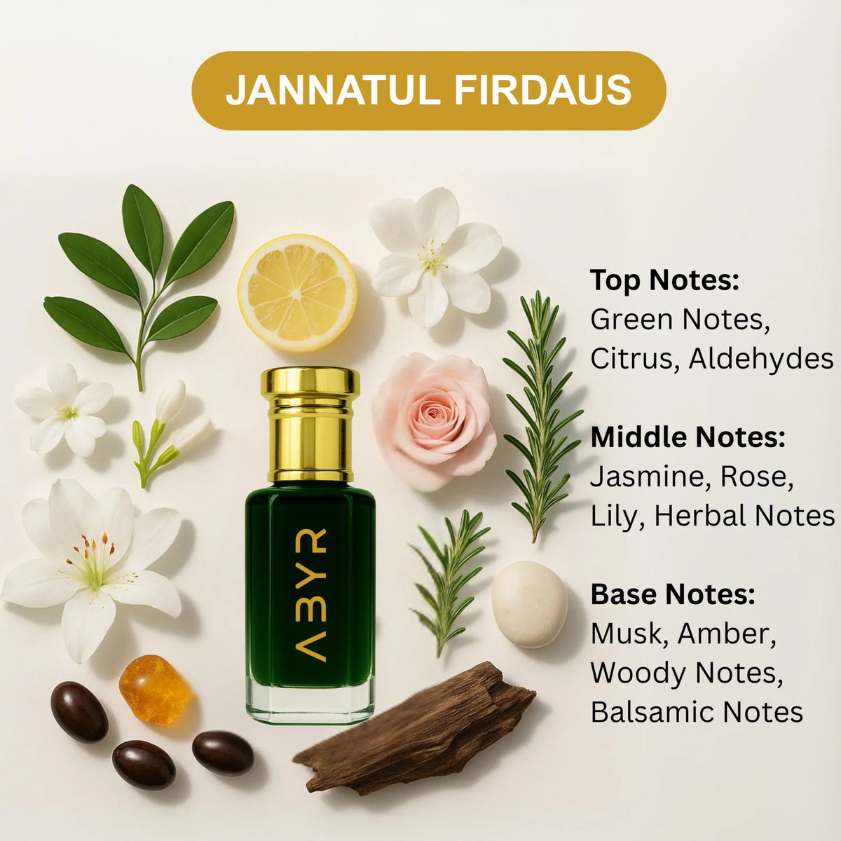 ABYR Jannatul Firdaus Attar – Alcohol-Free, Long-Lasting Fragrance - 3ml view