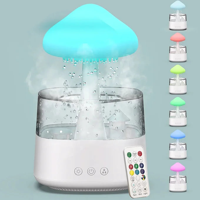 Rain Cloud Humidifier & Essential Oil Diffuser (450ml, White)