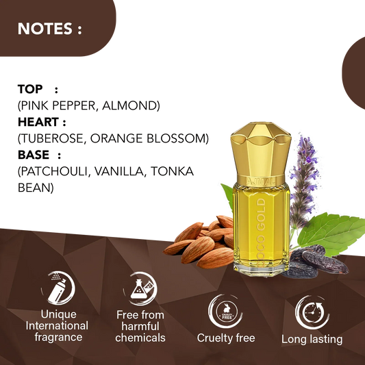 AJMAL COCO GOLD Non-Alcoholic Concentrated Long Lasting Attar For Women - 5 ML - view 2