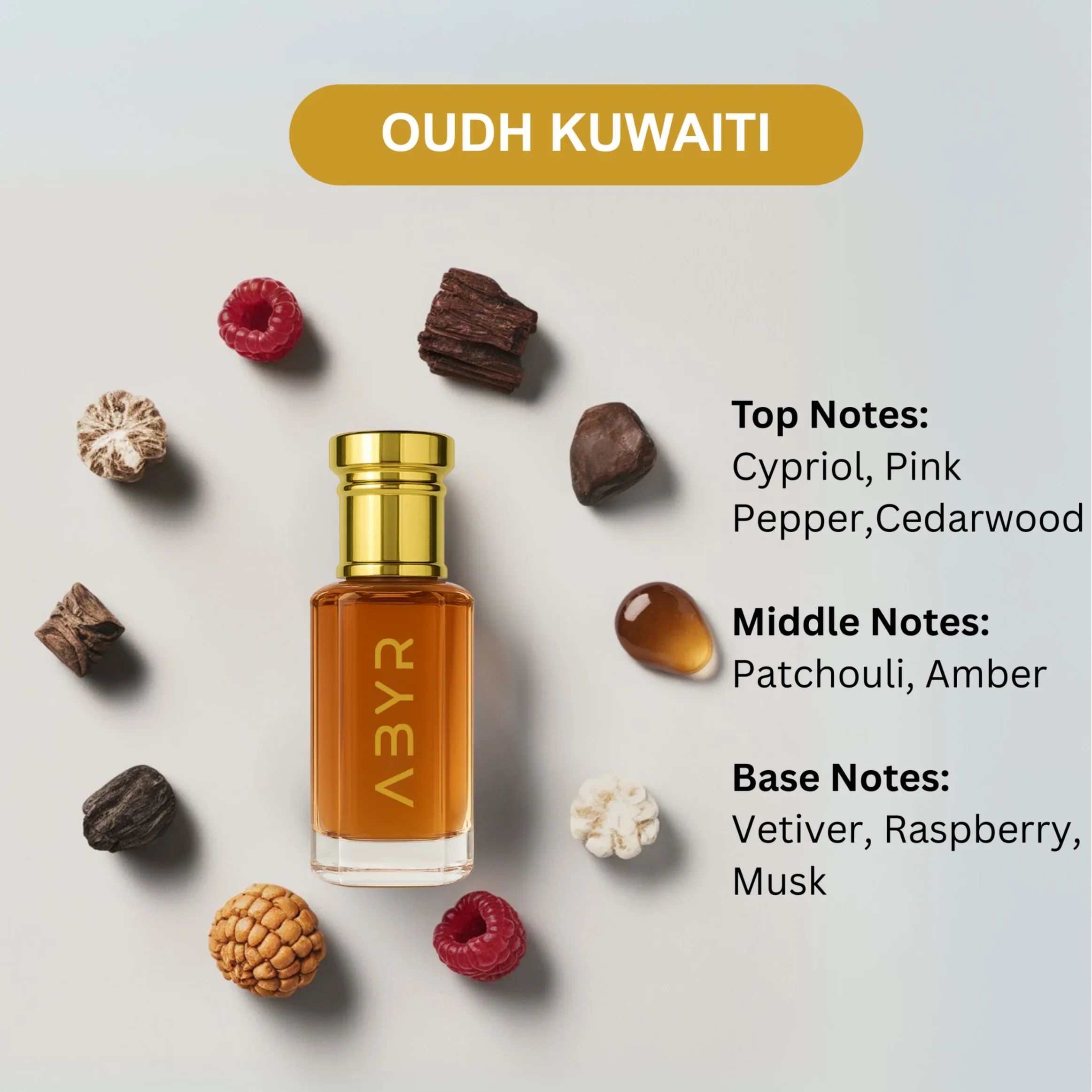ABYR Oudh Kuwaiti Attar – Long-Lasting & Alcohol-Free Pure Oudh Fragrance - 6ml view