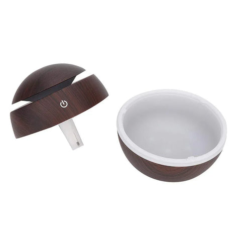 Steam Diffuser Cool Mist Humidifier – USB Rechargeable(Wood Grain, Round Ball) - view 4