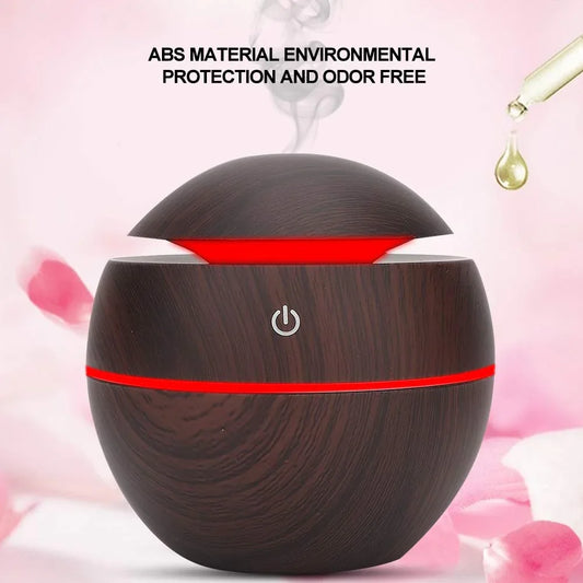 Steam Diffuser Cool Mist Humidifier – USB Rechargeable(Wood Grain, Round Ball) - view 2