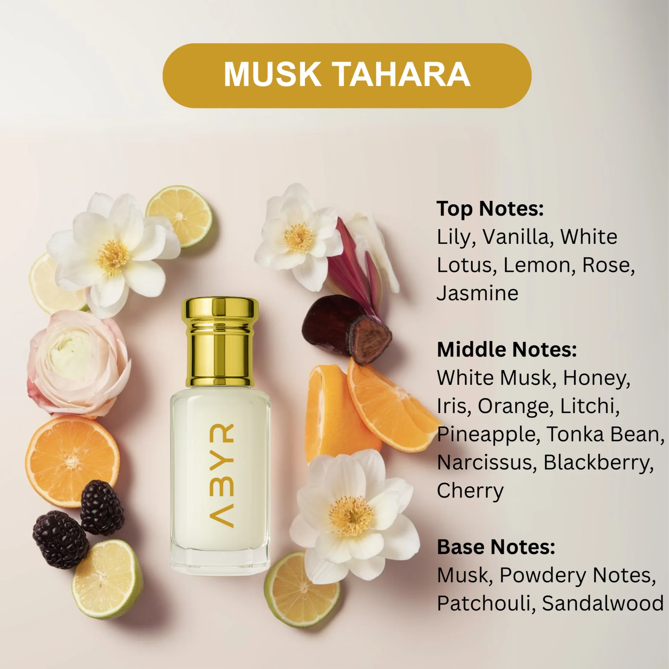 ABYR Musk Tahara Attar – Alcohol-Free White Musk Perfume Oil for Men & Women - 6ml view