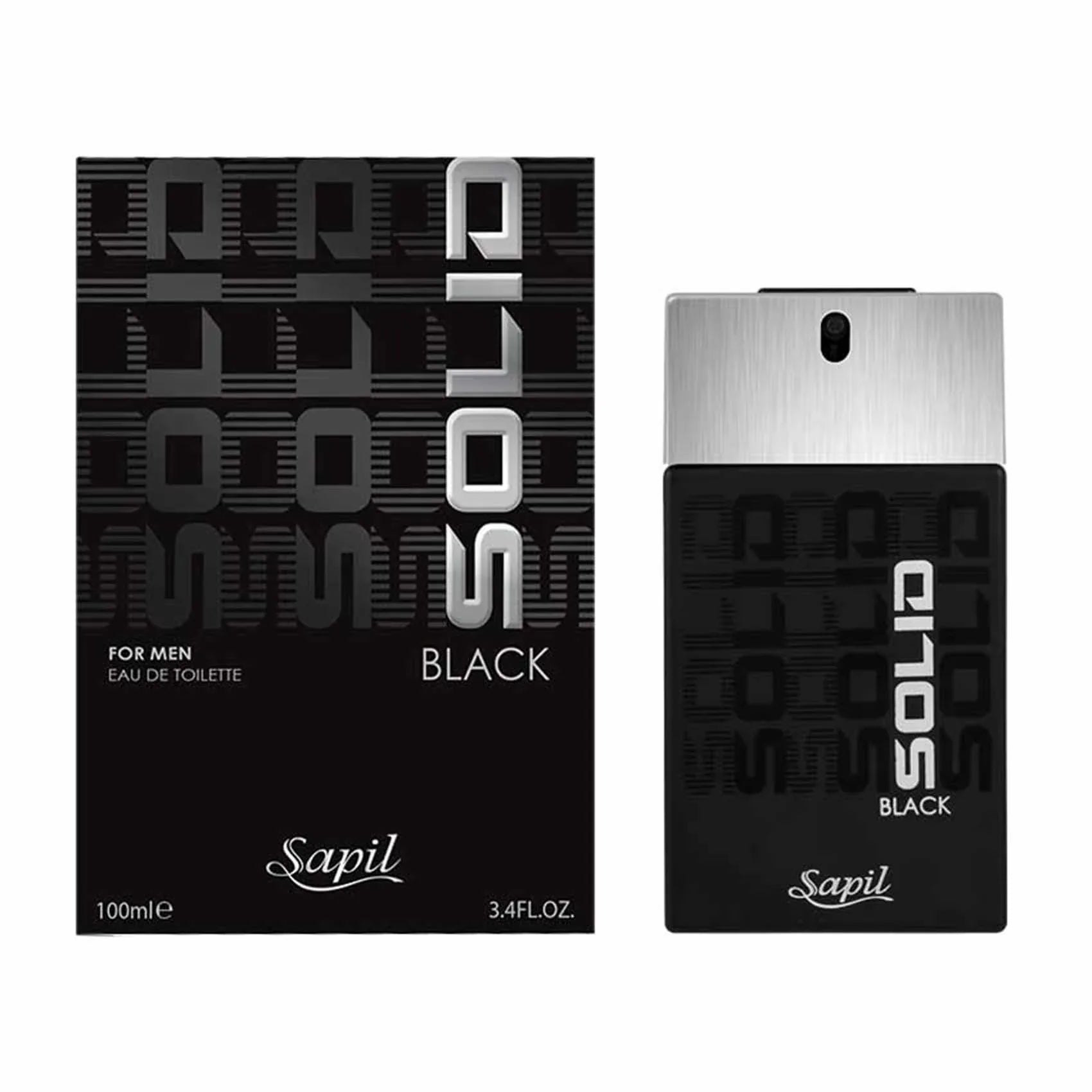 Sapil Solid Black Eau De Toilette for Men (100 ml) - main view